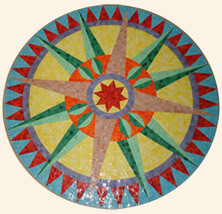 Glass Mosaic Medallion - 42 in.