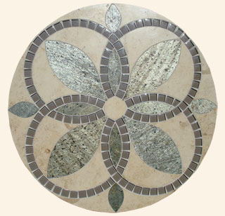 Slate-Glass-Limestone Medallion - 24 in.